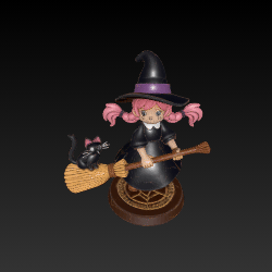 360 degree view of Little Witch 3D model